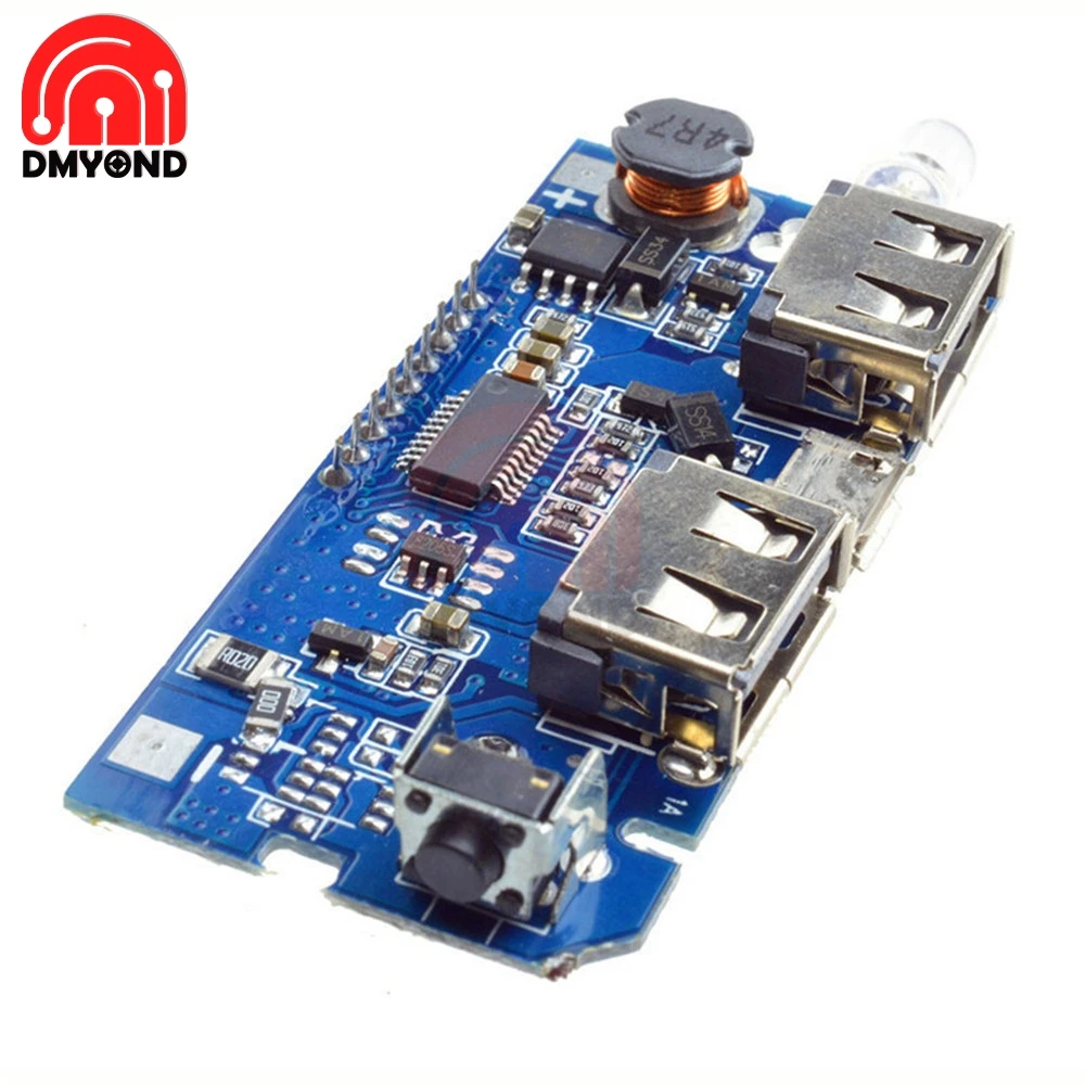 Два порта USB 5V 1A 2.1A мобильный Мощность банка 18650 Батарея зарядный модуль Плата, PCB для телефона ЖК-дисплей Дисплей DIY KIT с светильник