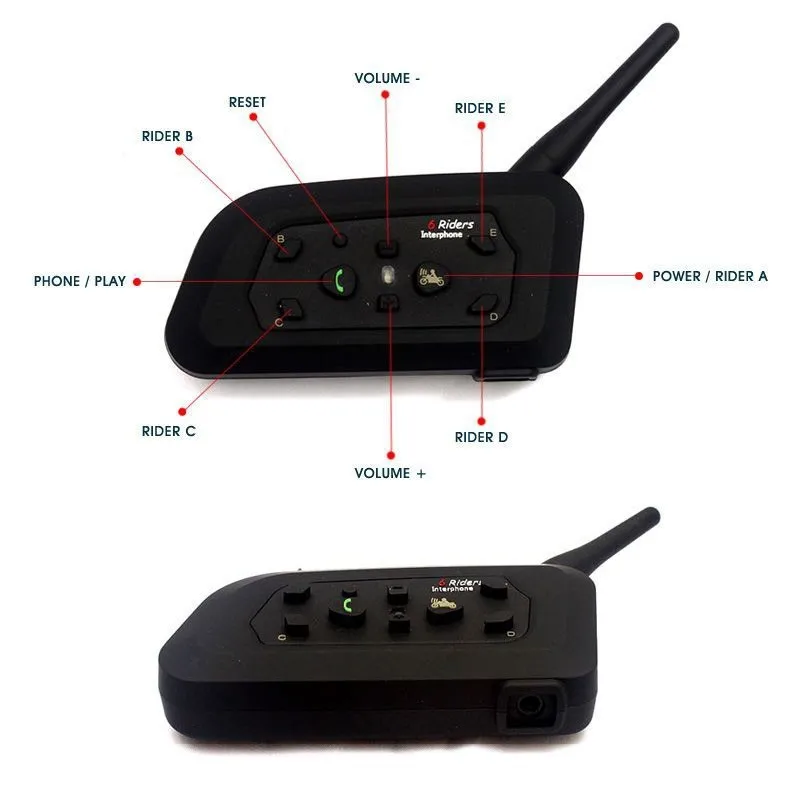 2 шт. ejeas V6 Pro 850 мАч Bluetooth мотоцикл коммуникатор для мотоциклетного шлема мото гарнитура с микрофоном 1200 м переговорные для 6 Riders