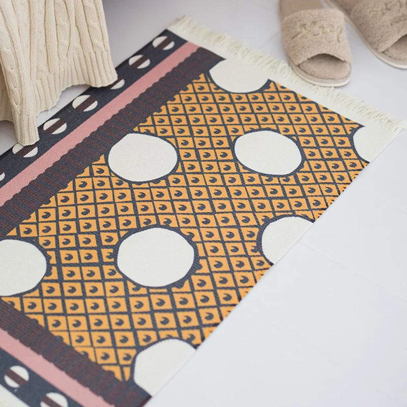 Богемные/Boho принты Tufted хлопок ручной тканые коврики Прочный машинный моющийся, напольный ковры для спальни/ванной комнаты/гостиной
