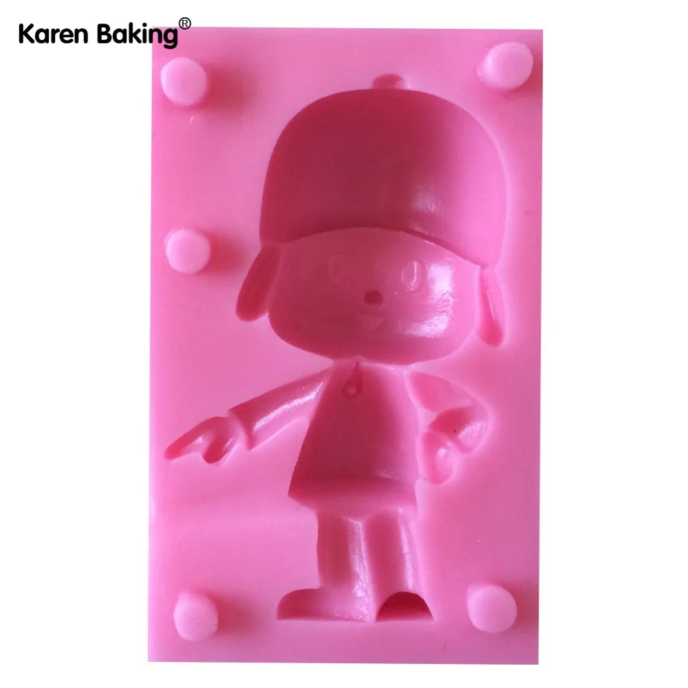 2 шт./компл. 3D Силиконовая форма помадки для макинга Pocoyo торт Kids C463|mould making|mould