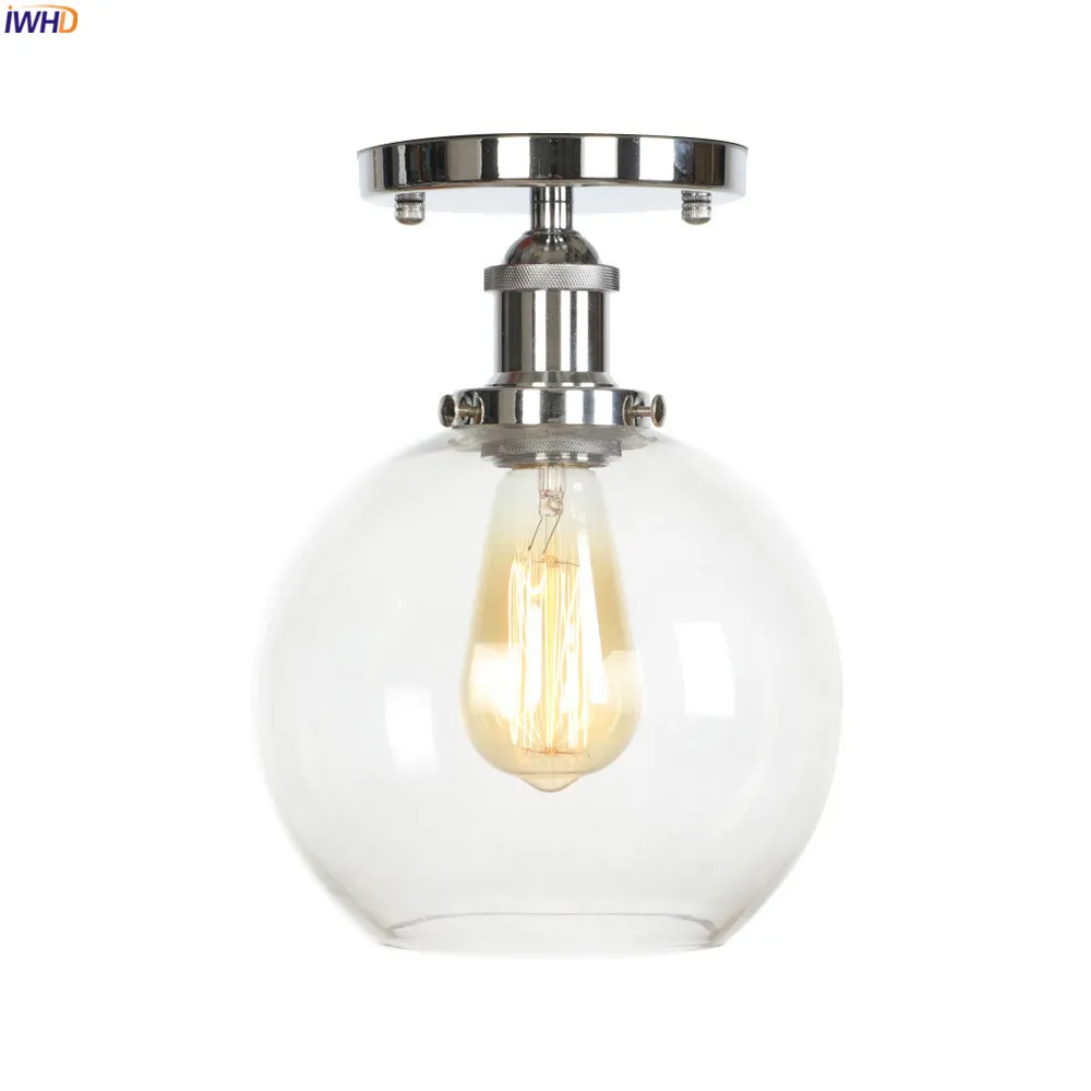 IWHD стеклянный шар Светодиодные потолочные светильники для гостиной крыльца