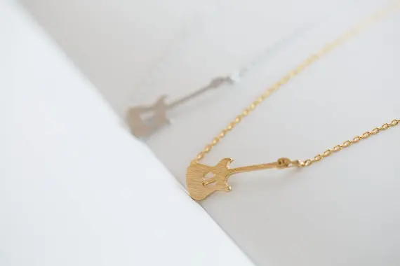 Модная распродажа маленькая музыкальная гитара кулон ожерелье для женщин и