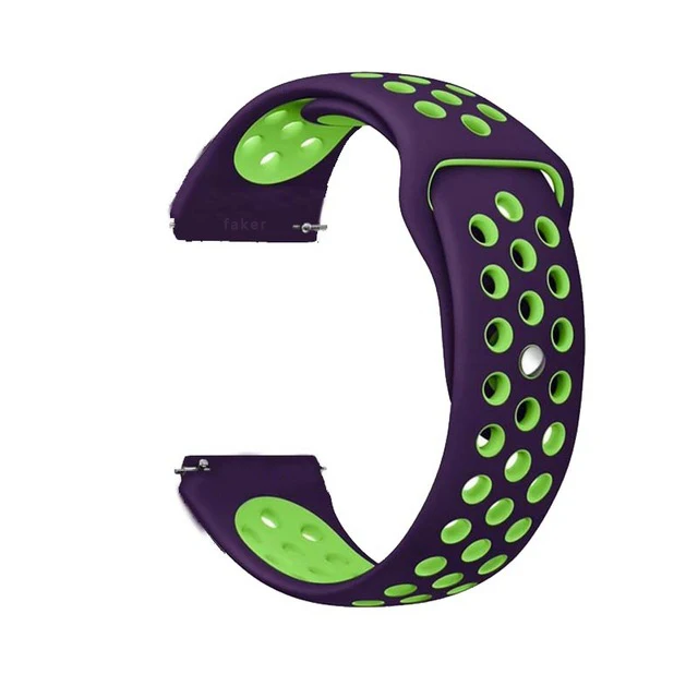 NO.15-Purple-Green 20 мм/22 мм силиконовый ремешок для samsung Шестерни спортивные S2 S3 классические часы пограничника ремешок huami amazfit темп Bip BIT Lite huawei часы 2 - Цвет ремешка: NO.15-Purple-Green