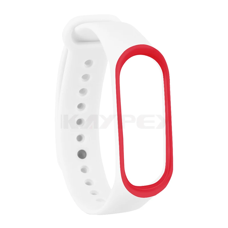 White Red Мягкий браслет для Xiaomi mi band 4 3 ремешок силиконовый ремешок для mi band 3 Correa умные аксессуары mi band 3 4 ремешок браслет - Цвет: White Red