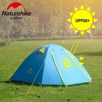 naturehike p series camping tent ultralight 2 3 4 persons outdoor upf50 family tent aluminum poles waterproof beach tent