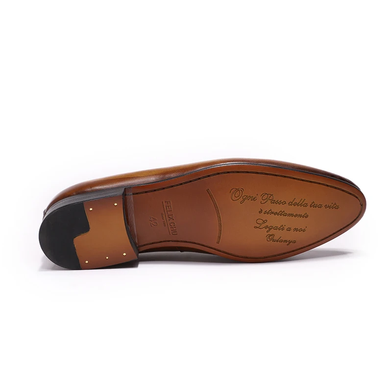Autumn Luxury Mens Loafers For Wedding Party Street Fashion Brown Genuine Real Leather Slip On Men Dress Shoes Formal Shoes