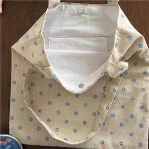 YILE хлопковая холщовая хозяйственная сумка через плечо сумка для переноски эко многоразовая сумка с принтом синяя Маргаритка без подкладки L033 Новинка - Цвет: 2layer magnetic snap