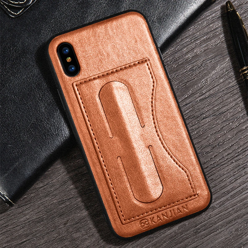 Винтажный кожаный чехол с отделением для карт iPhone X XS автомобильный Магнитный