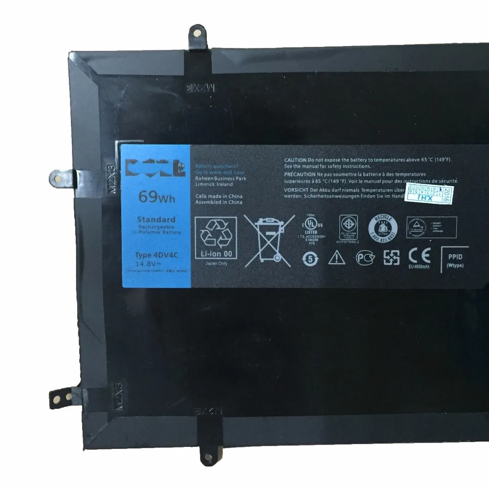 14.8V 69WH New original 4DV4C Laptop Battery for Dell XPS18 XPS 18 1810 1820 Series 63FK6 D10H3 063FK6 | Компьютеры и офис