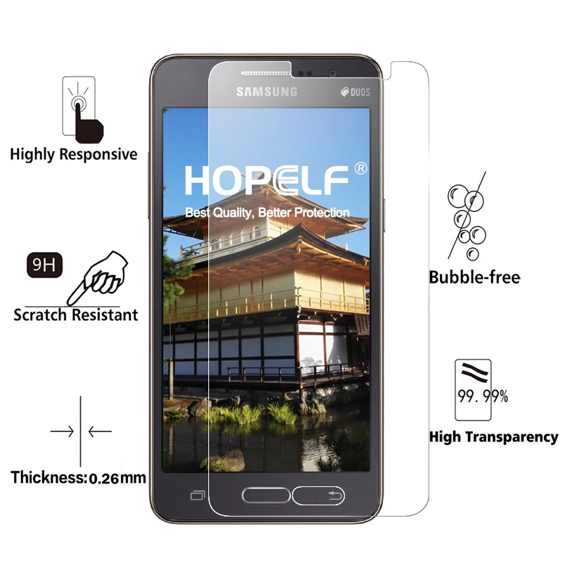 2 шт HOPELF закаленное стекло для samsung Galaxy Grand Prime стекло G530 Защита экрана для samsung Grand Prime закаленное стекло