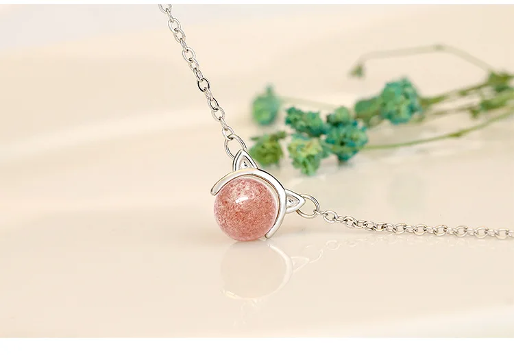CJZBLXLX01060Cuteclavicle цепи женские простые Клубничные кристаллы 925 стерлингового