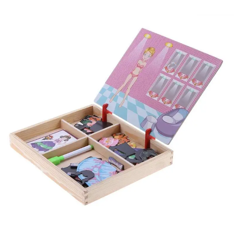 Деревянные игрушки-головоломки, Набор фигурок, животные, автомобиль, цирк, доска для рисования, коробка, Детские Игрушки для раннего развития, подарок на день рождения