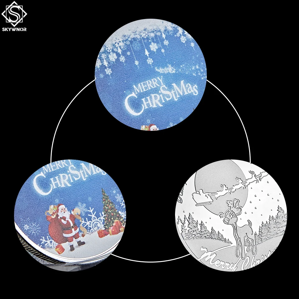 2019 Рождественская Монета подарки Санта снеговик игрушечные эльфы натальные