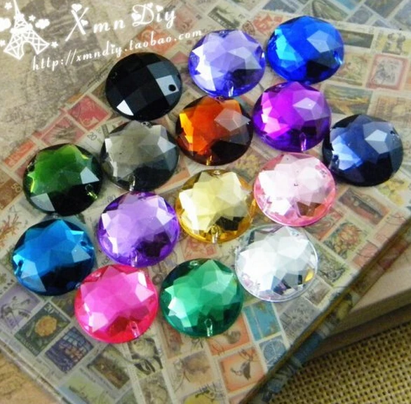 

Free shipping~! 2000pcs/bag 10mm Round Acrylic sew on rhinestones flat back,DIY Handmade garment Jewelry accessories