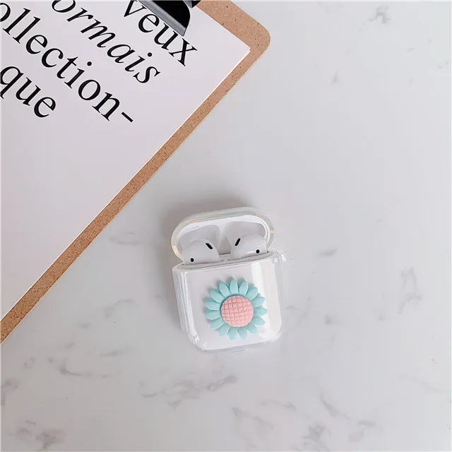 29 Беспроводные bluetooth наушники чехол для Apple AirPods 1/2 силиконовая сумка Мягкий чехол с рисунком подсолнуха Фламинго медведя - Цвет: 29