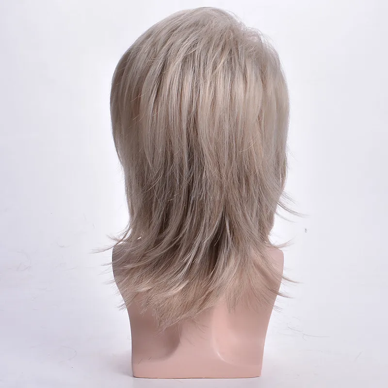MSI Wigs, мужские парики, прямые синтетические парики, длинный мужской светильник для волос, блонд, мужской парик с челкой, термостойкий парик