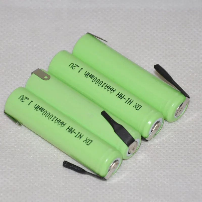 2 шт 1,2 V AAA перезаряжаемая батарея 1000mah 3A 10440 Ni-MH nimh ячейка с булавками для Электробритва Philips Braun зубная щетка