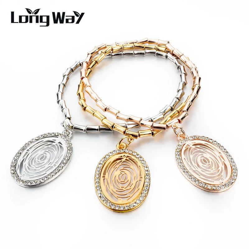 LongWay, 3 шт./лот, Золотая цепочка, Кристальные браслеты и браслеты, ЭТНИЧЕСКАЯ подвеска "Древо жизни", браслет с подвесками, SBR160105 - Окраска металла: SBR140632GD
