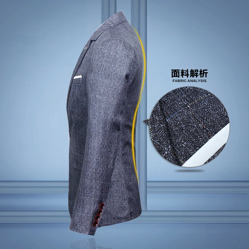 GUIXIANG 2017 костюм мужской высокого качества Серый Свадебный блейзер свадебное