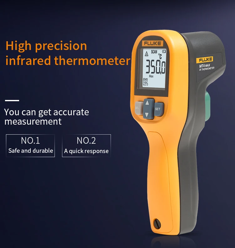 Водонепроницаемый инфракрасный термометр FLuke MT4 MAX IP40-30-350 ℃(-22~ 752℉) с сигнализацией высоких/низких температур