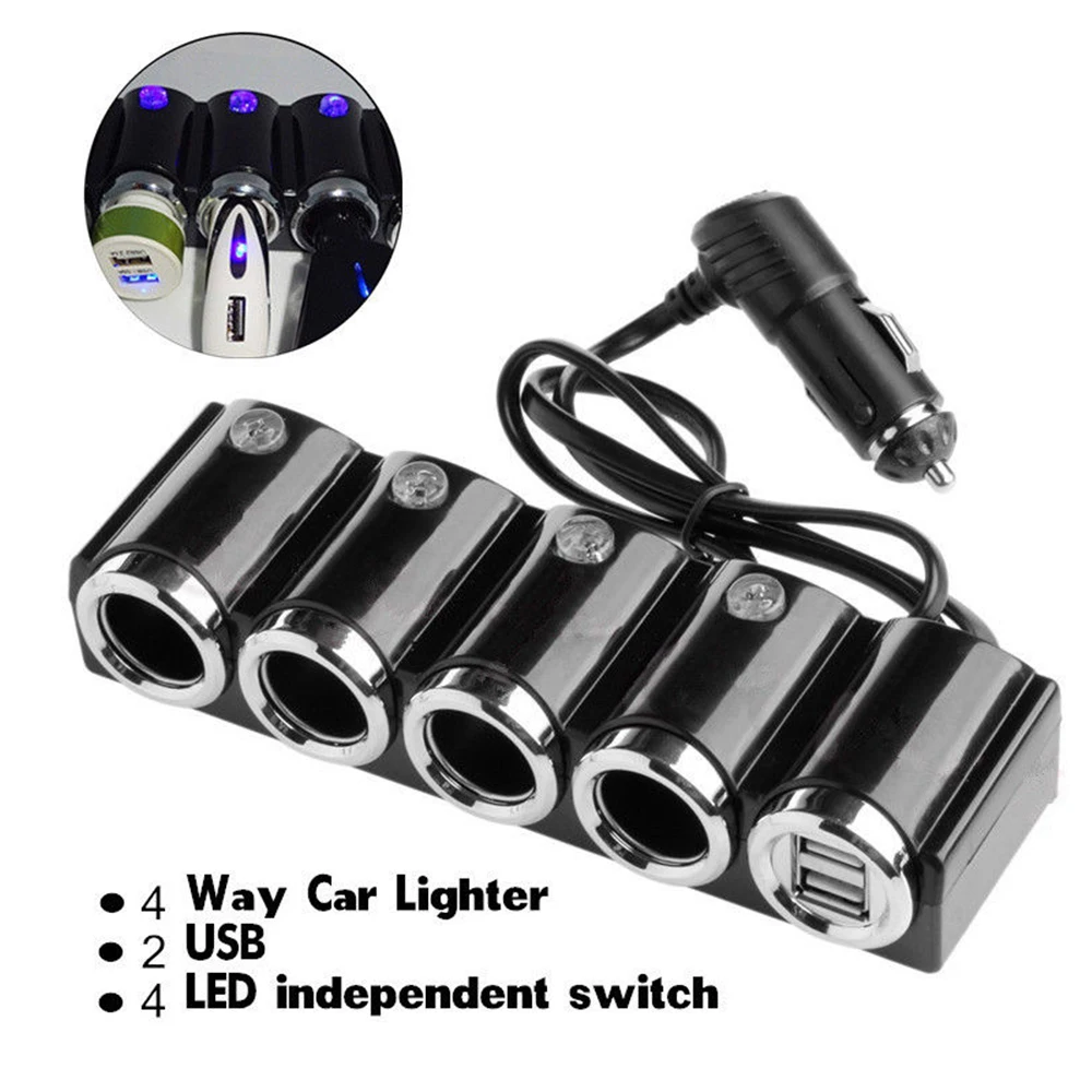 Полезные 4 полосная 12 V/24 V розетка для автомобильного прикуривателя удлинитель