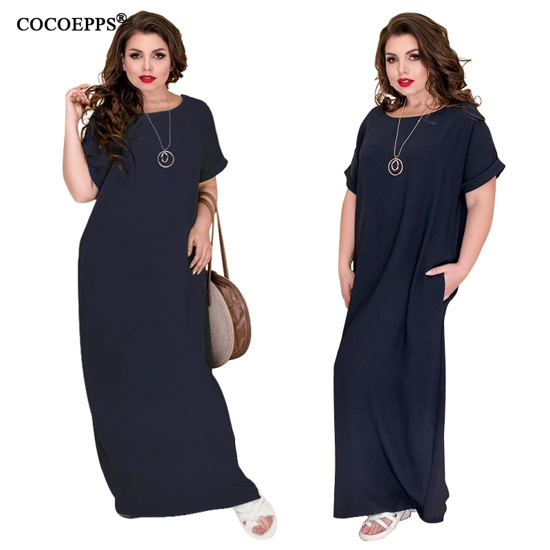 5xl 6xl повседневное длинное платье большого размера темно-синее праздничное пляжное женское платье большого размера летнее платье больших размеров макси vestidos