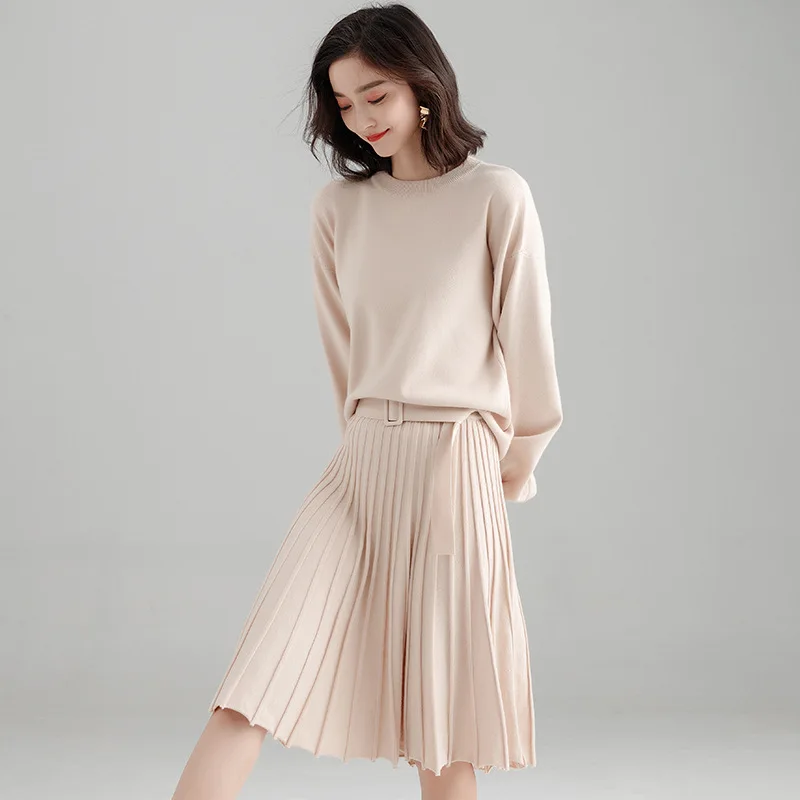 Sweater Pullover Small Sweet Long Dress In The Wind Of New Fund 2019 Autumn Winters Is Knitted Render Skirt Suit Or Two | Женская одежда