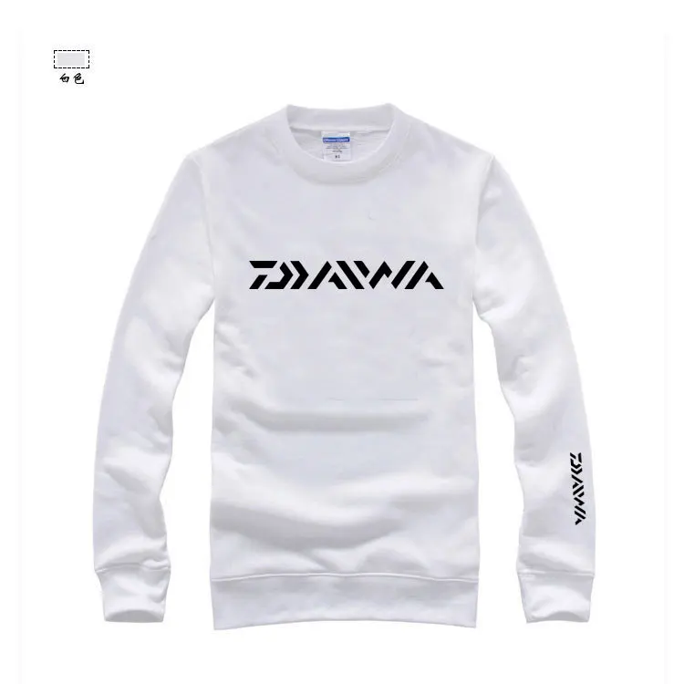Daiwa, весна-осень, Теплая мужская одежда для рыбалки, толстовка, куртка на молнии, уличные спортивные куртки, одежда для рыбалки - Цвет: Белый