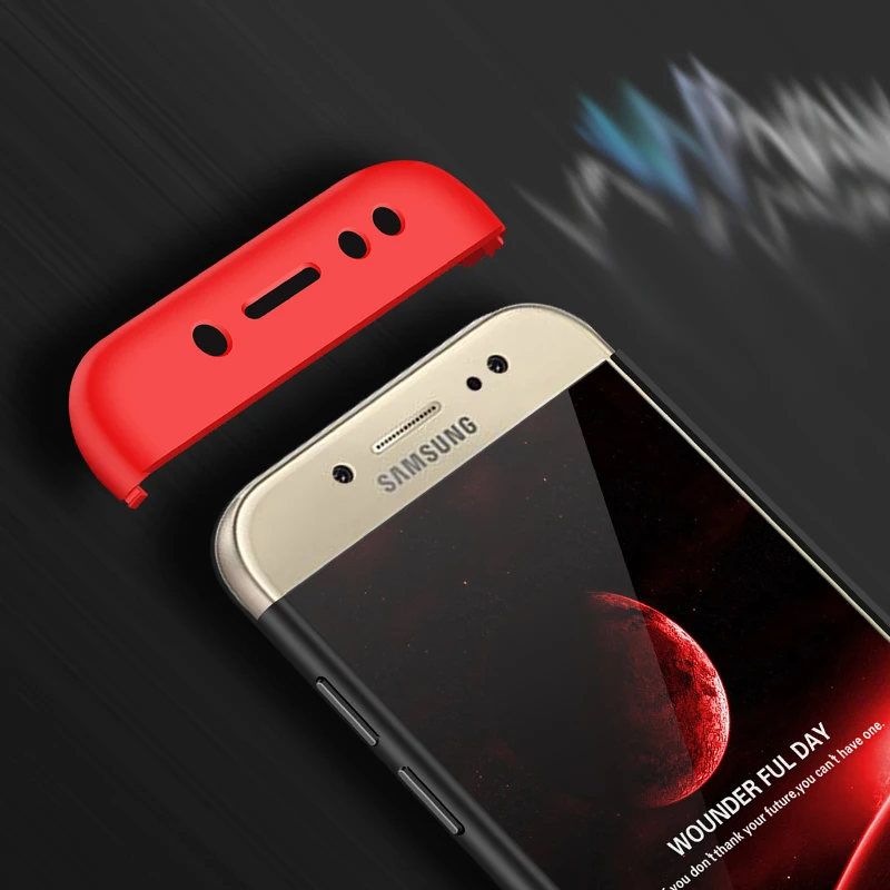 Жесткий ПК чехол для Funda Samsung Galaxy J3 J5 J7 2017 Pro J330 J530 J730 евро версия 3 в 1 Съемный 360