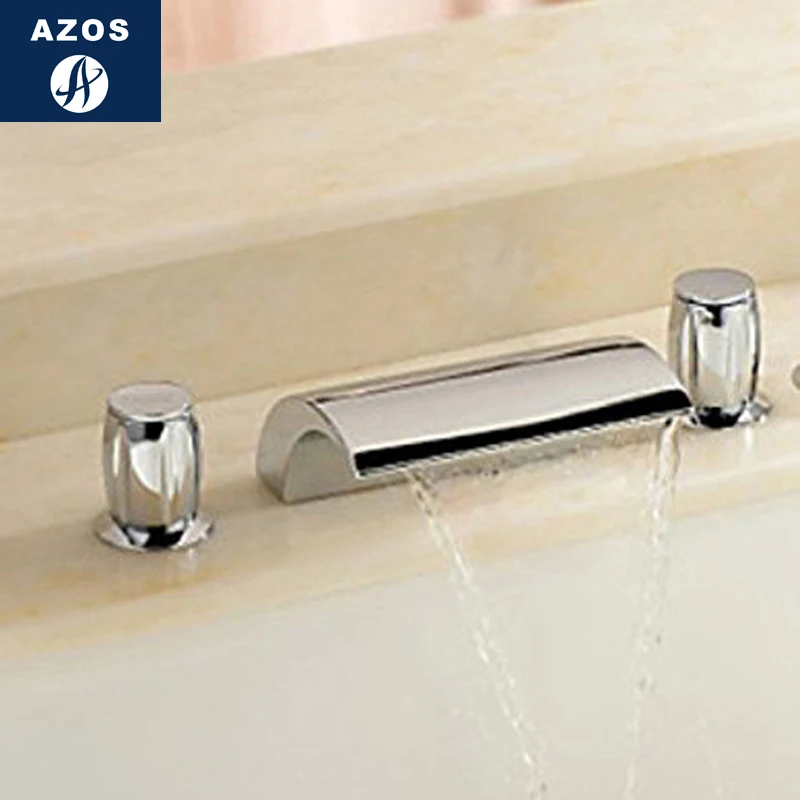 Сплит-смеситель Azos водопад латунь хром искусственный балкон ниже счетчика