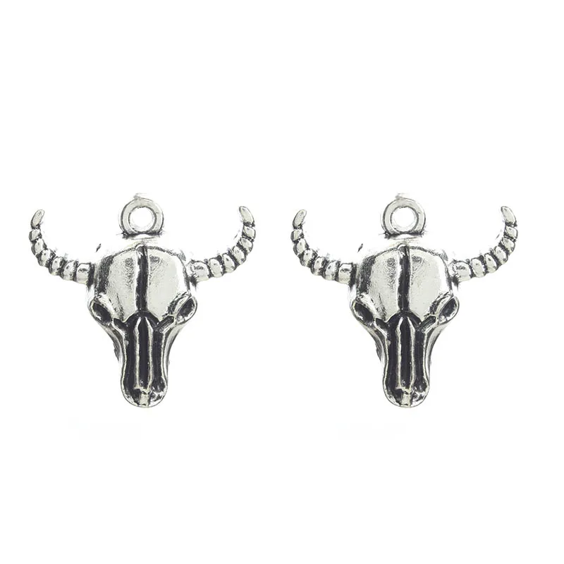 10 шт./лот 24*23 мм Шарм крупного рогатого скота ювелирные изделия на волосы