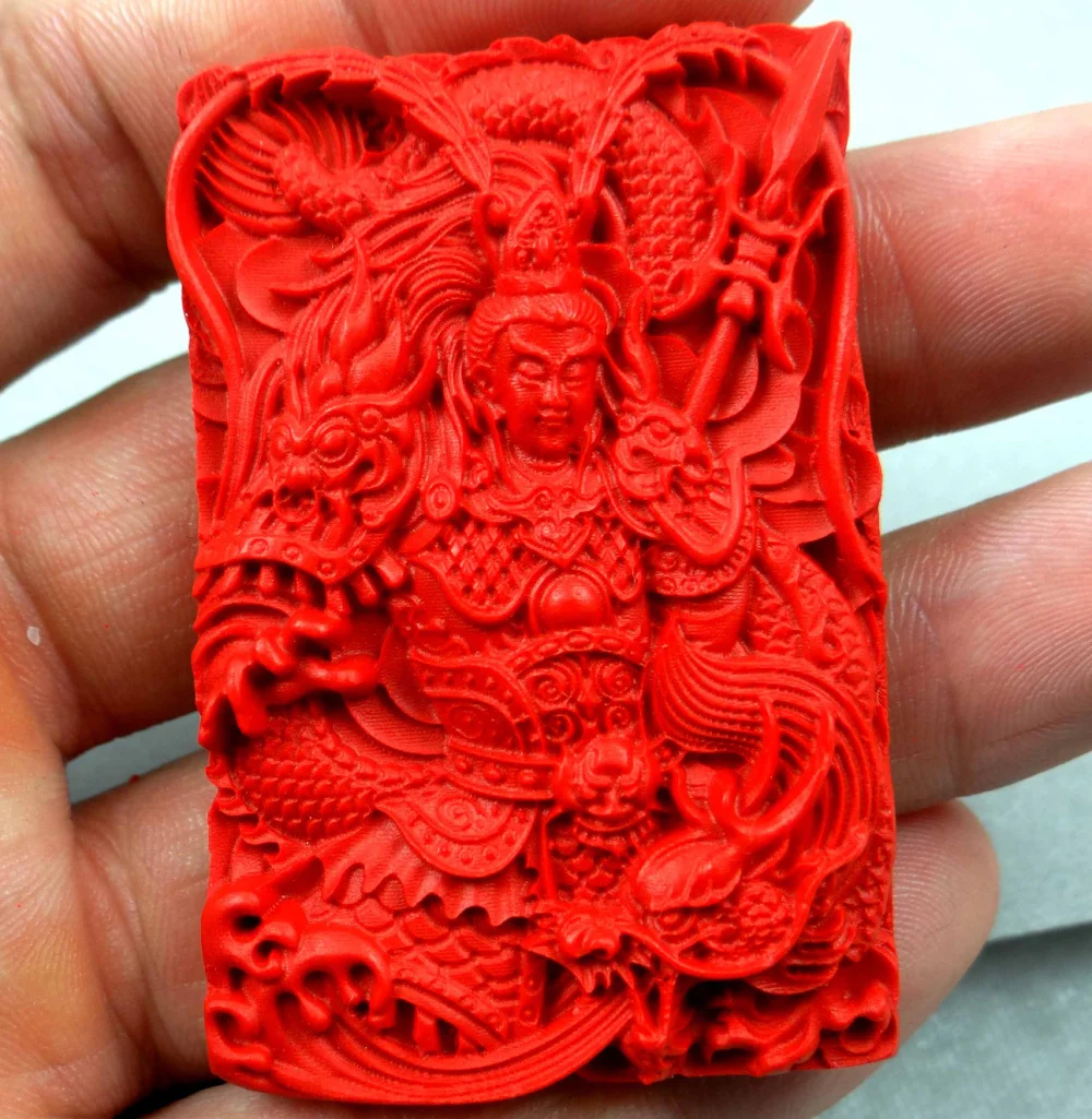 57*38 мм Бесплатная доставка Китайская Красная подвеска ожерелье Erlang God Buddha hand