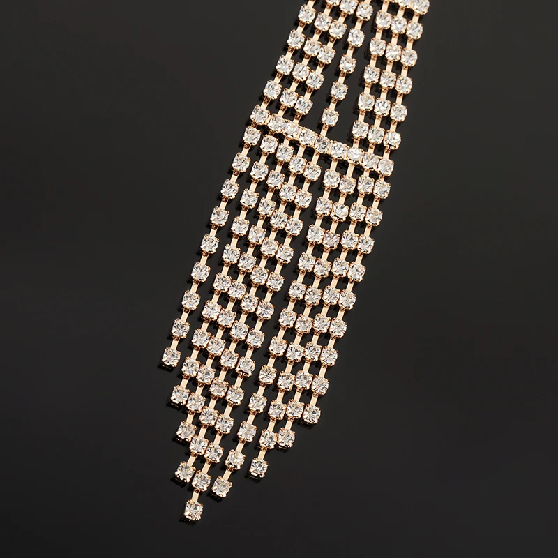 YFJEWE новый дизайн свадебные ювелирные изделия ожерелье Невеста Стразы галстук