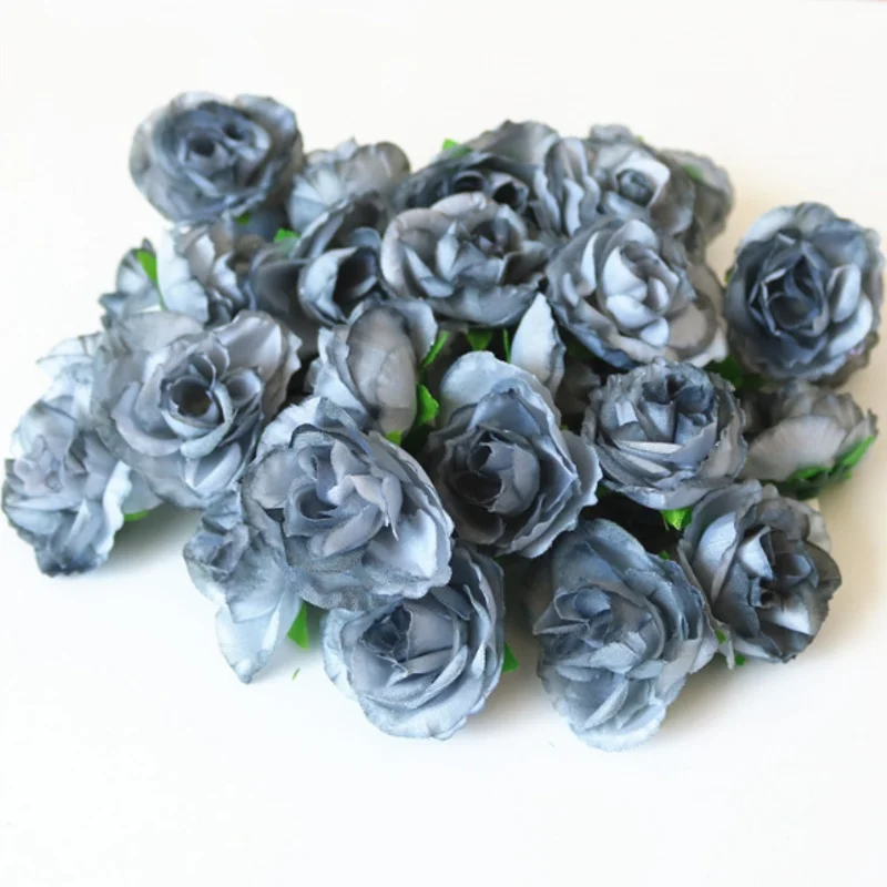 J 50pcs 3cm Artificial Flowers Silk Flower Roses Small Tea Bud Flowers Hand Made Diy Head Garlands For Wedding Home Decoration - Цвет: J