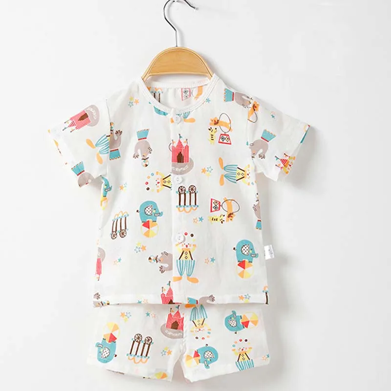 Детская одежда лето 2018 мультфильм хлопок марли круглым вырезом Однобортный из