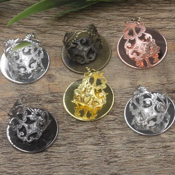 Кольцо с филигранным цветком диаметром 25 мм регулируемые кольца из смолы разные