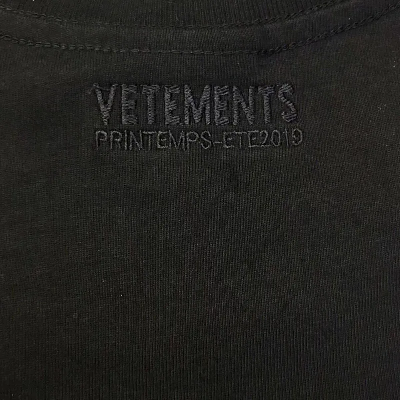 Стиль, Vetements, футболки Hip Hop1: 1, высокое качество, размер, с буквенным принтом, топы, футболки с вышивкой, с круглым вырезом, Vetements, футболка