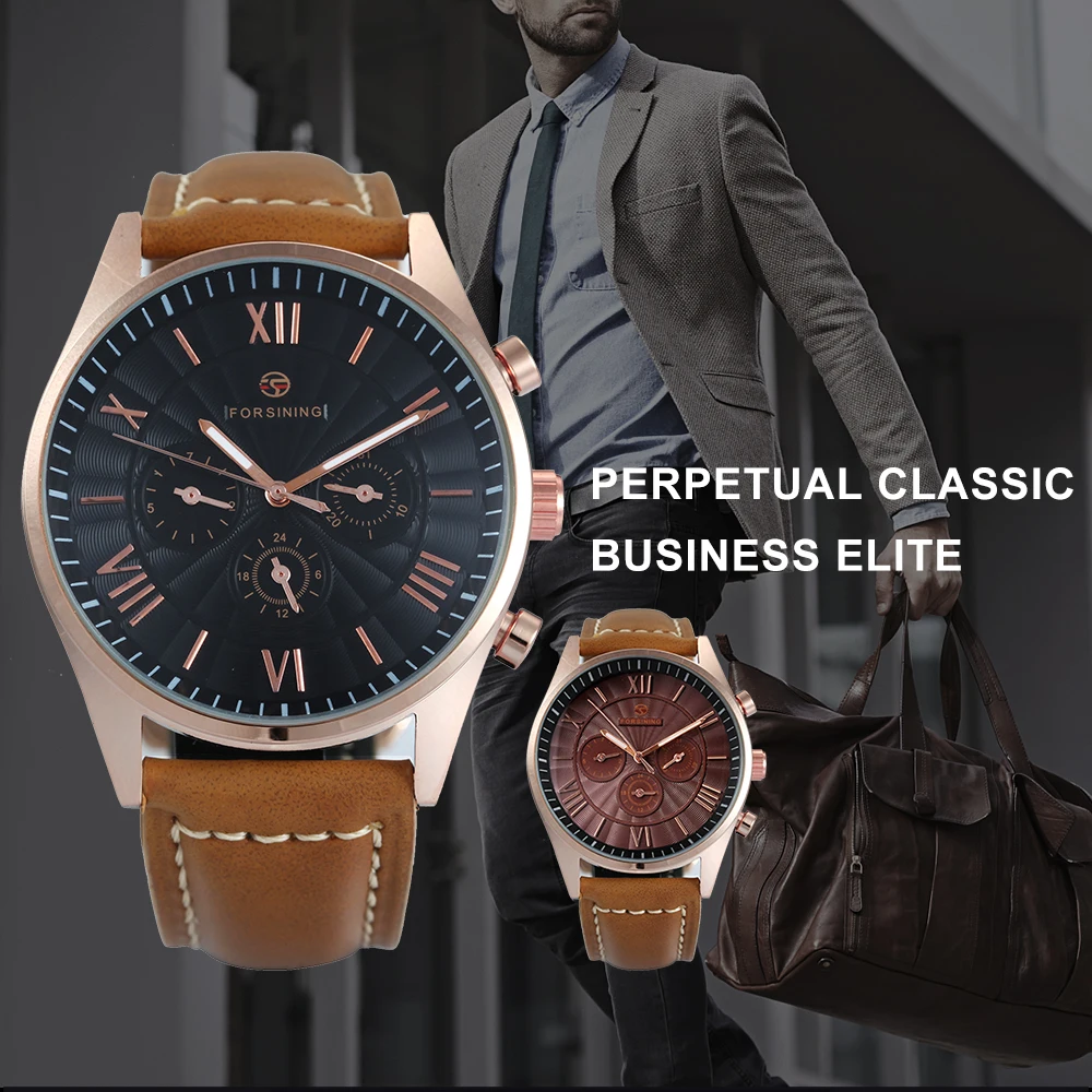 Часы наручные FORSINING Мужские механические модные повседневные брендовые