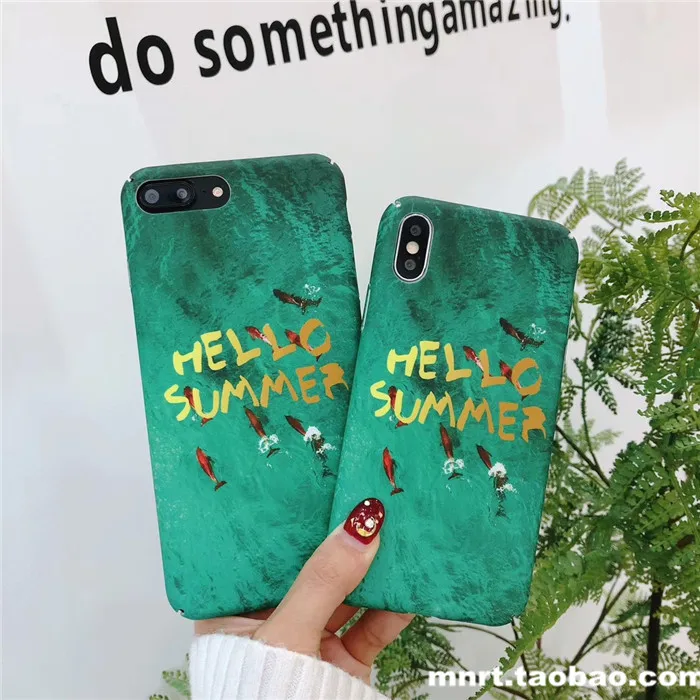 QINUO чехол для телефона для iPhone XR XS Max Модный Твердый защитный чехол с листьями для iPhone X 8 7 6 6s Plus чехол для телефона Fundas