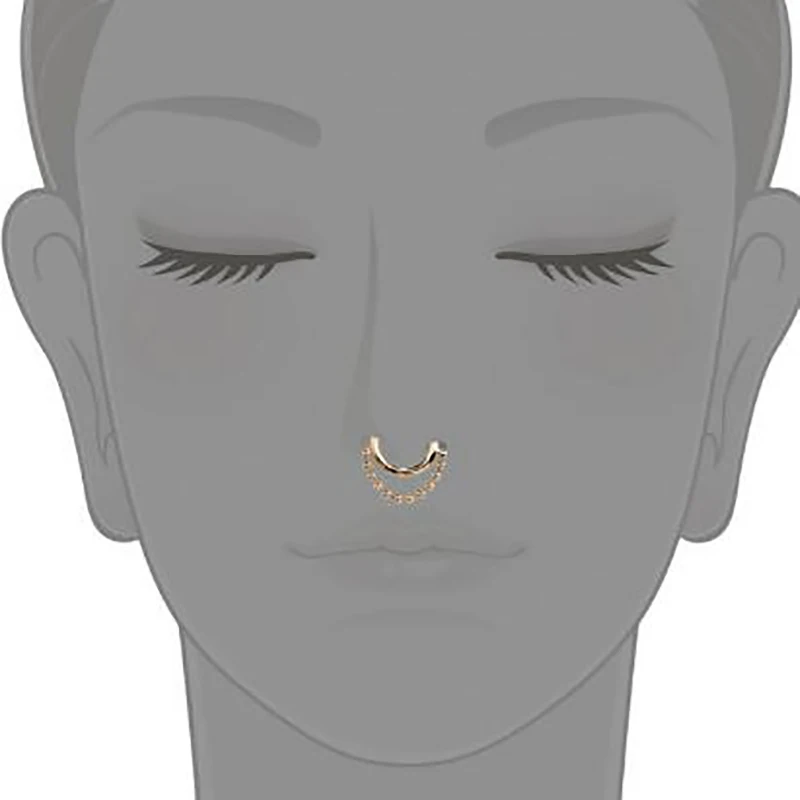 JUNLOWPY Tragus серьги дизайн Женская латунная перегородка кольцо в нос Циркон пирсинг Тело спиральный для хряща уха ювелирные изделия 1 шт