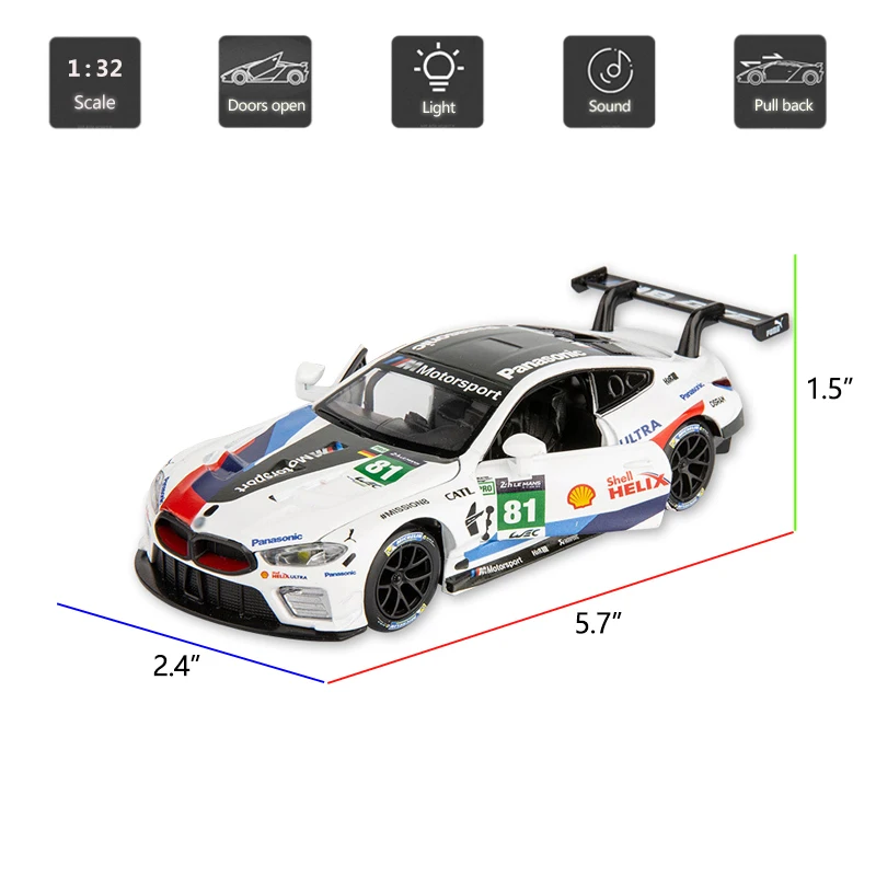 HOMMAT Simulation 1 \ 32 масштаб M8 GTE Le Mans гоночная модель автомобиля 1:32 Diecasts & Toy