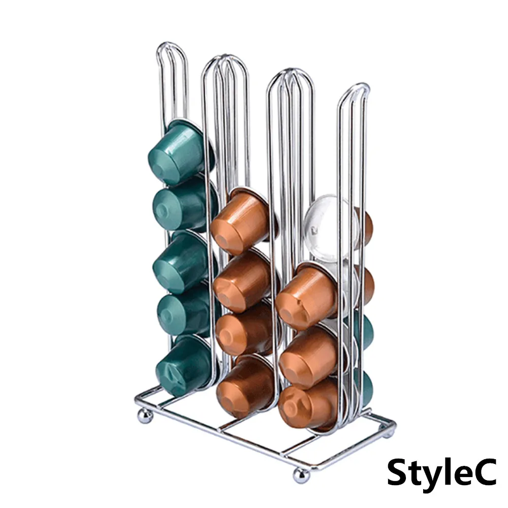 StyleC 36/40/42 чашки подставка под капсулы с кофе Органайзер с фильтром для кофемашины Nespresso Кофе держатель Подставка для Кофе капсулы для хранения полки - Цвет: StyleC