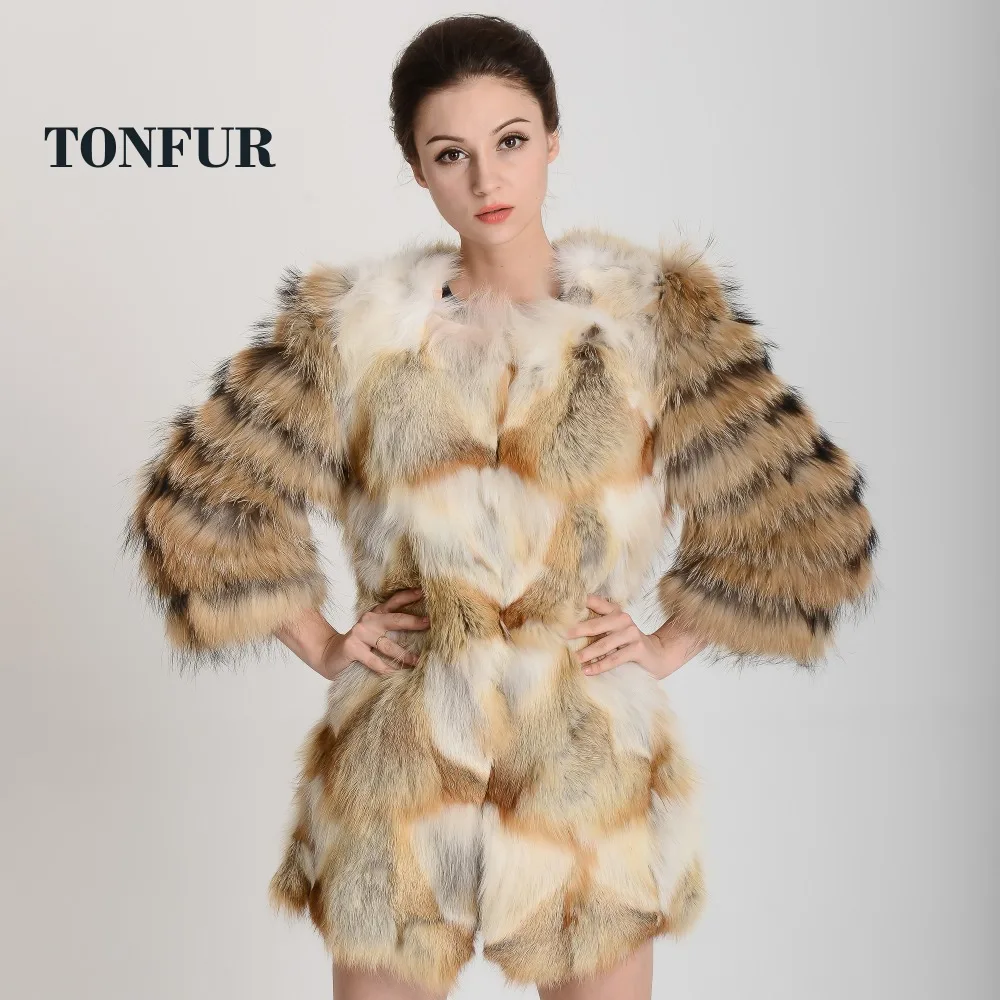 Новинка 2019 бесплатная доставка пальто из натурального меха Красной лисы с