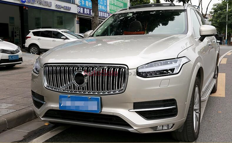 Для VOLVO XC90 2016 2017 2018 ABS хромированный пластиковый передний бампер решетка молдинг