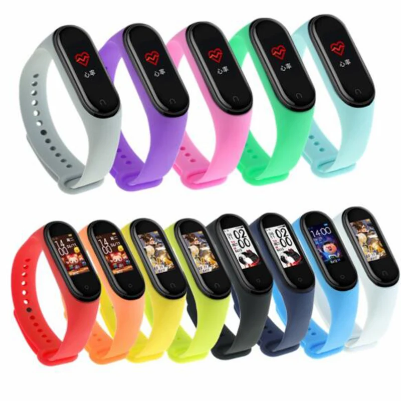 Сменный Браслет для Xiaomi mi, ремешок 4, силиконовый ремешок mi Band 4, браслет, напульсники, ремешок на запястье для Xiaomi mi, ремешок 4