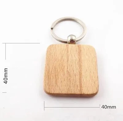 Пустые круглые прямоугольные деревянные брелки для ключей DIY продвижение индивидуальные деревянные брелки для ключей рекламные подарки - Цвет: f