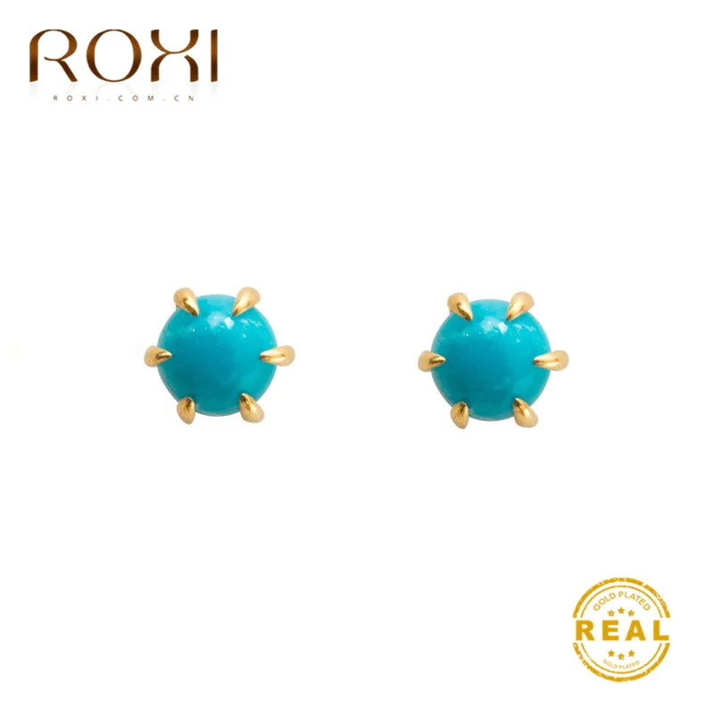 ROXI Stud Earrings for Women Girls Gift Boho Jewelry Synthetic Turquoises Earrings Summer Wedding Earrings Pendientes Mujer