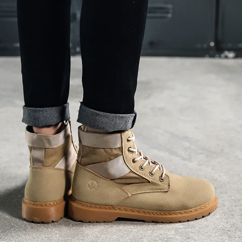 Мужские армейские ботинки в стиле ретро высокие водонепроницаемые милитари