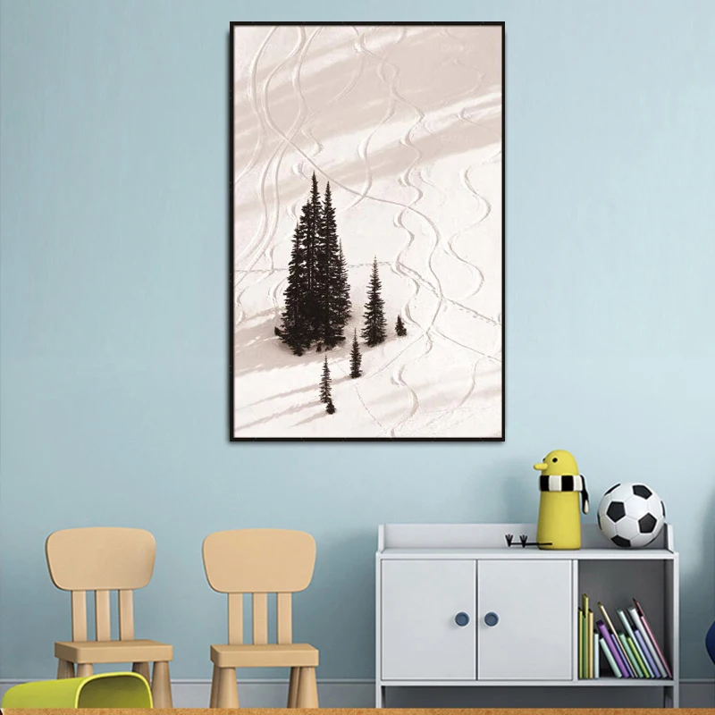Скандинавская Картина на холсте изображение снежного дерева естественный