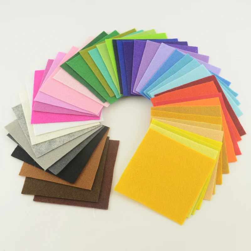 Полиэстер Чувствовал Ткань пакет Толщина 1 мм Mix 20 Цветов/много 10 см х каждая DIY